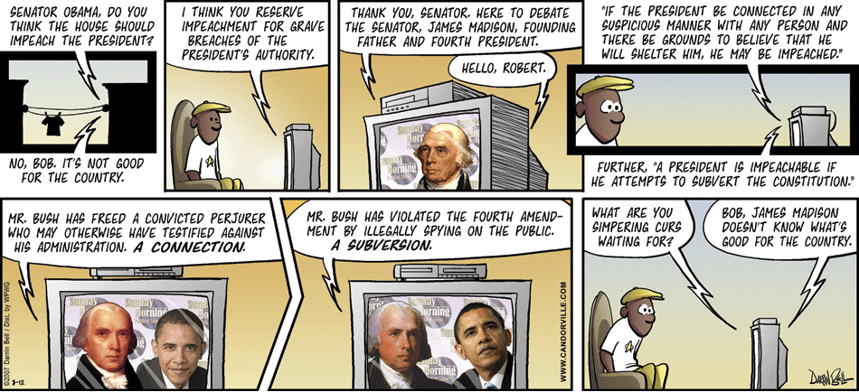 Candorville: 8/12/2007- Obama on Impeachment