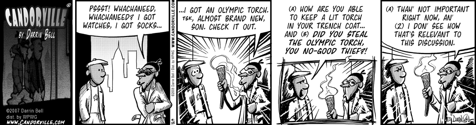 Candorville: 4/25/2008- The Olympic Torch, part 5