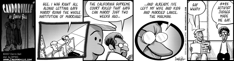 Candorville: 5/26/2008- Gay Marriage Consequences, part 1